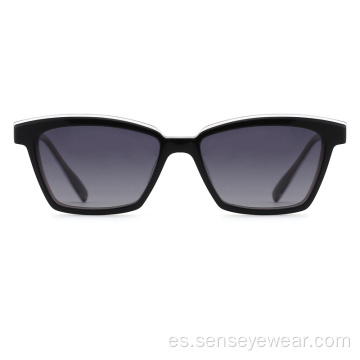 Logotipo personalizado Vintage Bevel Acetate Polarized Sunglasses